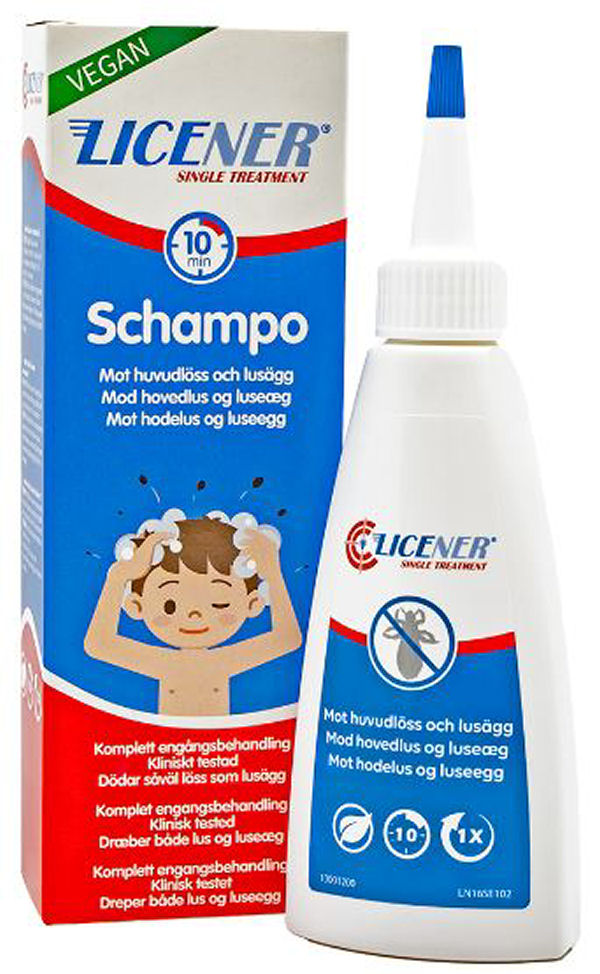Licener Shampoo Komplet Engangsbehandling Dræber Både Lus Luseæg 100ml Dato