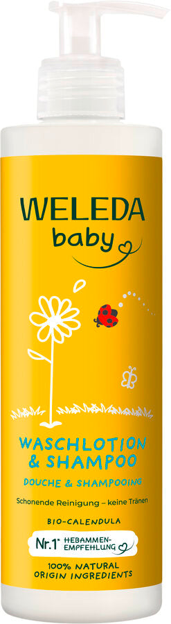 Calendula Baby Body Wash   Shampoo 400ml Weleda
