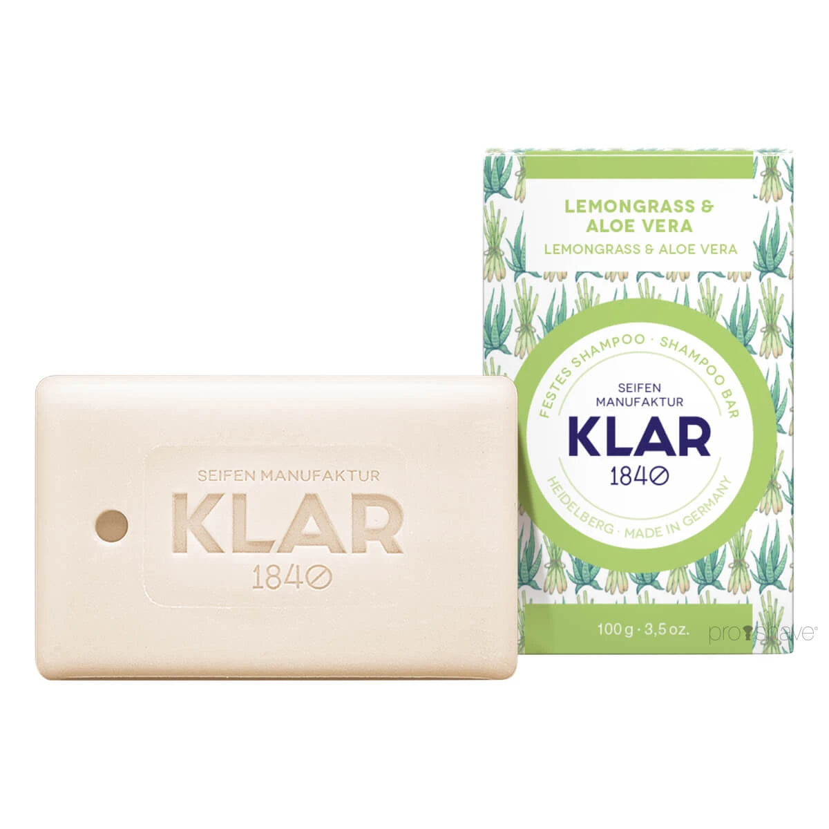 Klar Seifen Shampoo Bar Citrongræs   Aloe Vera 100