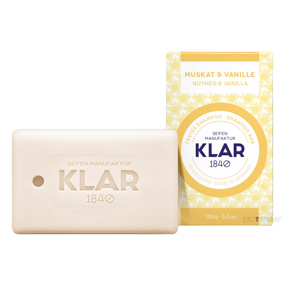Klar Seifen Shampoo Bar Muskatnød   Vanilje 100
