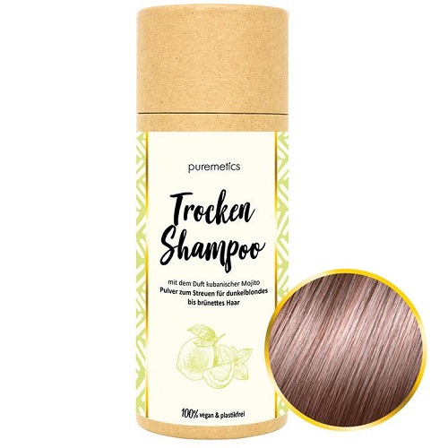 Puremetics Tørshampoo Til Brunt   Mørkeblondt Hår Med Duft Mojito