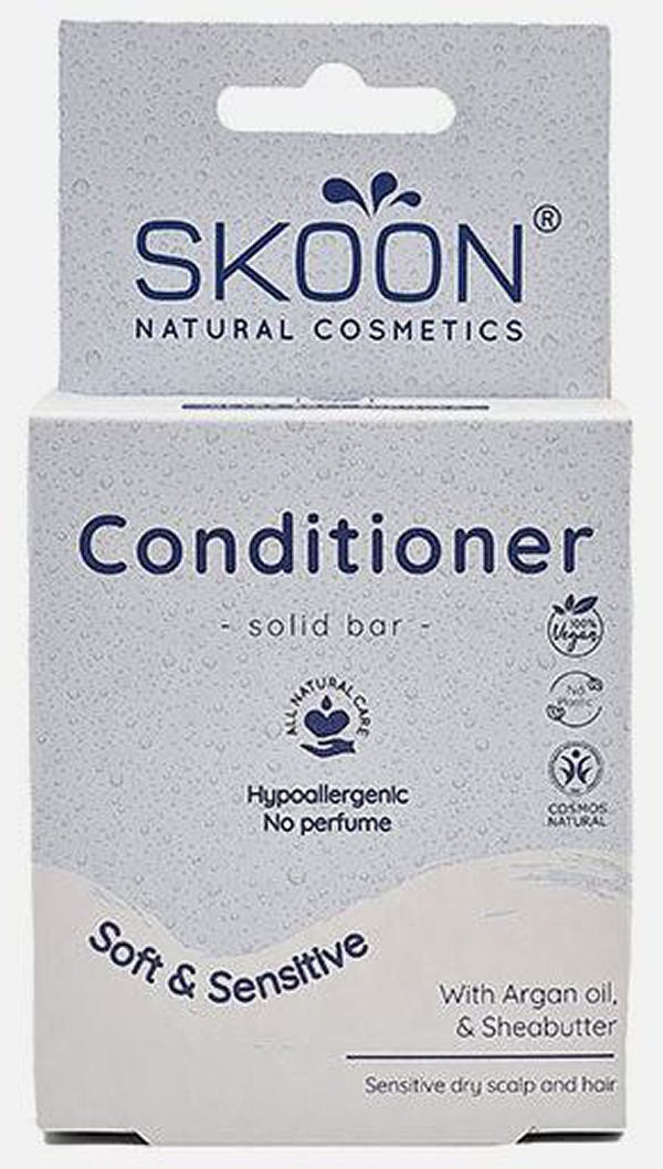 Skoon Natural Cosmetics Solid Bar Conditioner Soft Sensitive With Argan Oil Sheabutter 60g