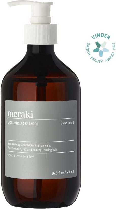 Volumenshampoo Meraki Volumising Shampoo Til Fint Hår Med Provitamin   ærteprotein Gråbrun Flaskedesign