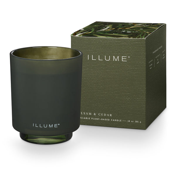 Balsam   Cedar Box Glass Candle Grøn