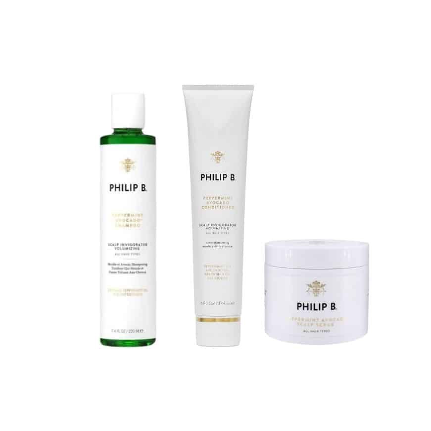 Philip Peppetmint Avocado Shampoo 220ml  Conditioner 178ml  Scalp Scrub 236ml